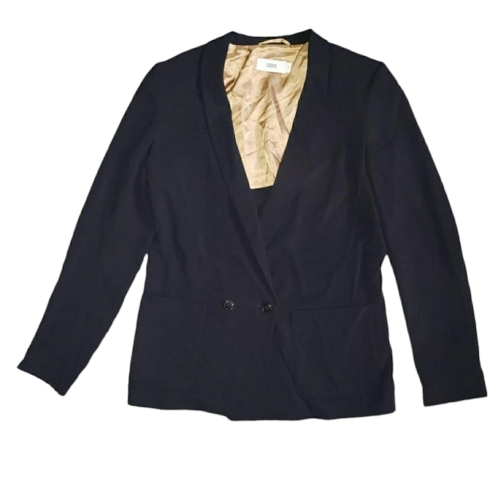 NWT CLOSED Black Angel Fish Double Breasted Deep V-Neck Black Size S